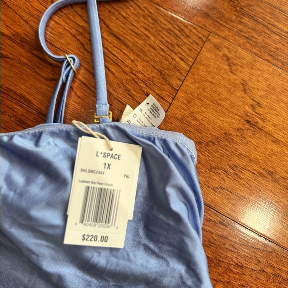L Space Blue Swimsuit with Gold Chain and Shell Accents NWT Size 1X - Picture 3 of 3